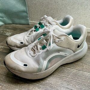 Nike White and Teal Sneakers